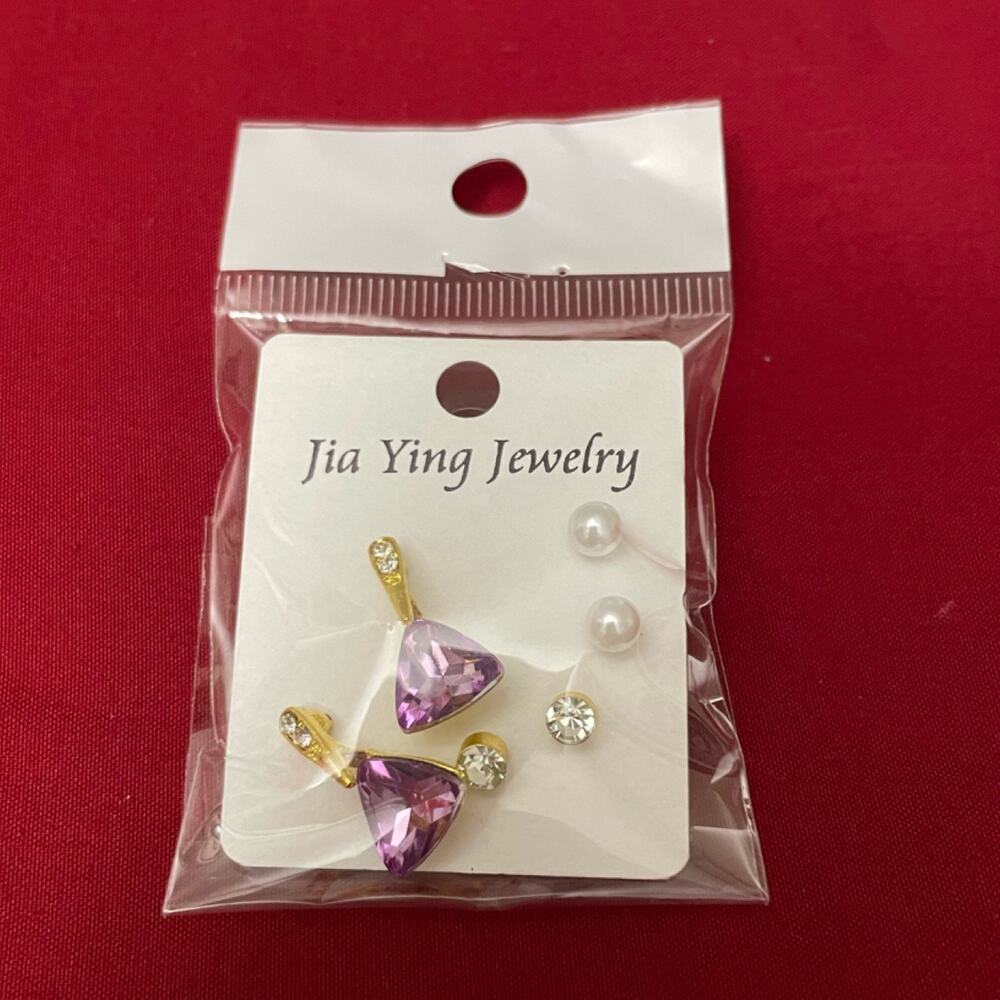 NEW Purple Earring Set 3 Pairs